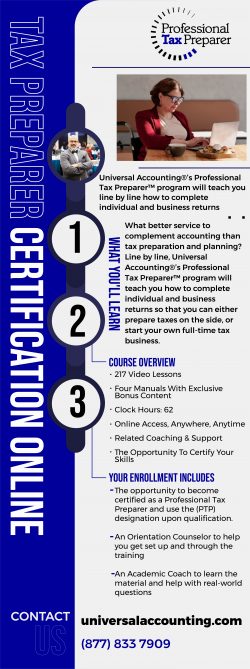 The top-rated institute for Professional Tax Preparer certification online at Universal Accounti ...