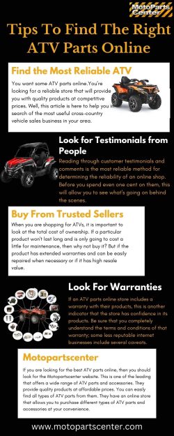 Tips To Find The Right ATV Parts Online