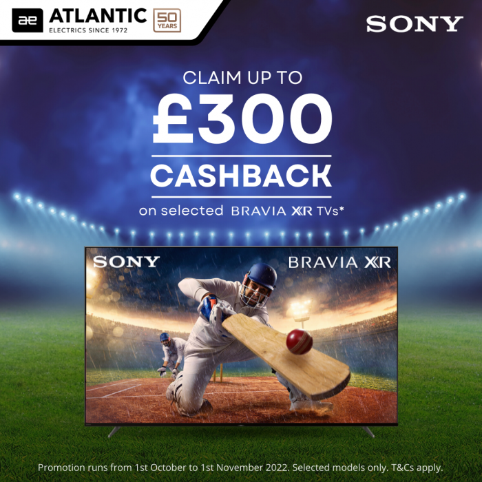 Up to £300 Cashback On Selected Sony Bravia XR TVs