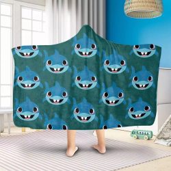 Cocomelon Blanket , Hoodie Blanket 50×40, Baby shark Hooded Blanket