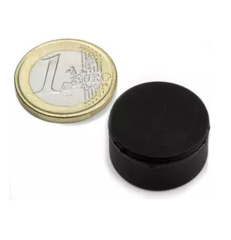 RUBBER COATED NEODYMIUM DISC MAGNETS 22 MM,THICKNESS11.4 MM HOLDS APPROX. 7.1 KG