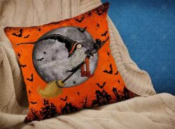Halloween Decorative Pillow, Linen Pillow | Halloween Gnome Witch | Halloween Throw Pillow | Wit ...