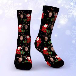 True Crime Obsessed Socks Custom Photo Socks Christmas Socks Santa Gift Socks $19.95