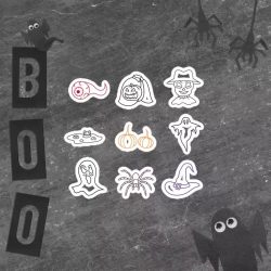 Scary Ghosts Pumpkins Set Beautiful And Refined Glossy Pumpkin Decorating Stickers $4.99