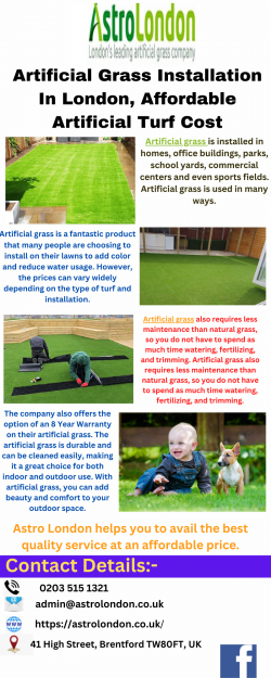 Artificial Grass Installation in London, Affordable Artificial Turf Cost