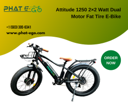Attitude 1250 2×2 Watt Dual Motor Fta Tire E-Bike | Phat-eGo