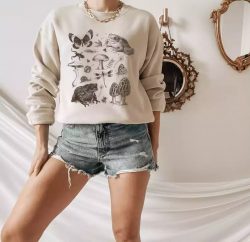Mushroom Sweater , Goblincore Frog Sweatshirt Goblincore Clothing $16.95