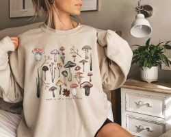 Mushroom Sweater , Fall Mushroom Sweatshirt Woodland Themed Minimalist $16.95