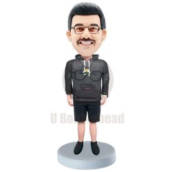 Custom Male Bobbleheads In Hoodie And Shorts