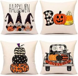 Halloween Decorative Pillow, 4TH Emotion Halloween Decor Pillow Covers Set of Fall Halloween Far ...