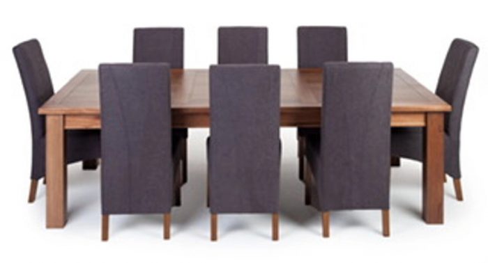 Di Legno Baker Wood 9PC Dining Set, 8 Dining Chair-645 x 475 x 1100 mm Dining Table