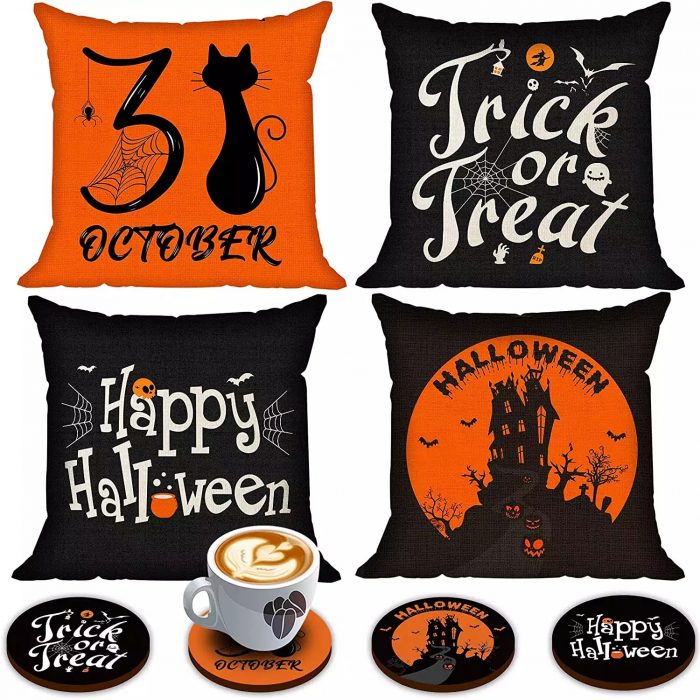 Halloween Decorative Pillow, Set of 4 Halloween Pillow Covers $23.85