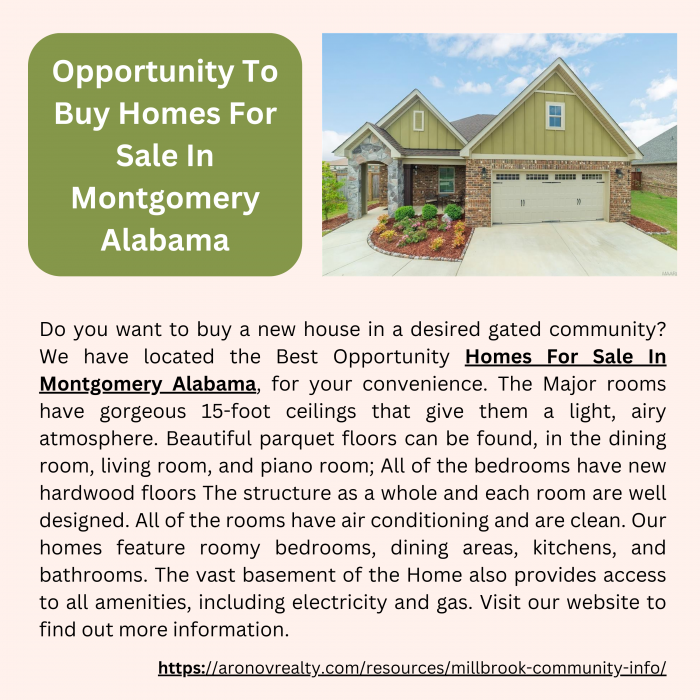 Opportunity To Buy Homes For Sale In Montgomery Alabama