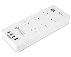 6 OUTLET USB POWER BOARD WITH 4 USB CHARGING PORTS