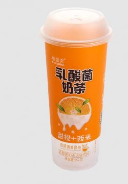 PP PLASTIC COLD DRINK BUBBLE BOBA TEA CUPS WITH PLASTIC LID