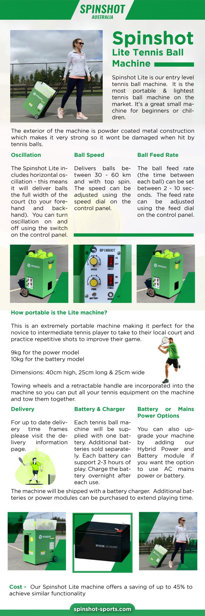 Order a portable tennis ball machine only at SpinShot Sports AU