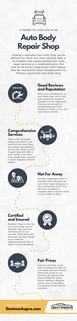 5 Things to Look For in an Auto Body Repair Shop