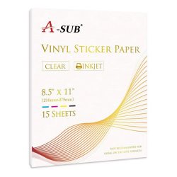 A-SUB® Waterproof Clear Sticker Paper for Inkjet Printers