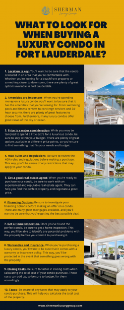 What To Look For When Buying A Luxury Condo In Fort Lauderdale?