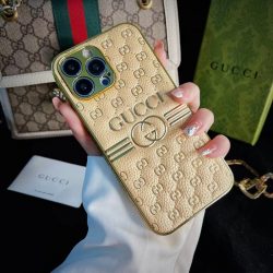 Gucci iphone 14pro max card case leather monogram coque hulle
