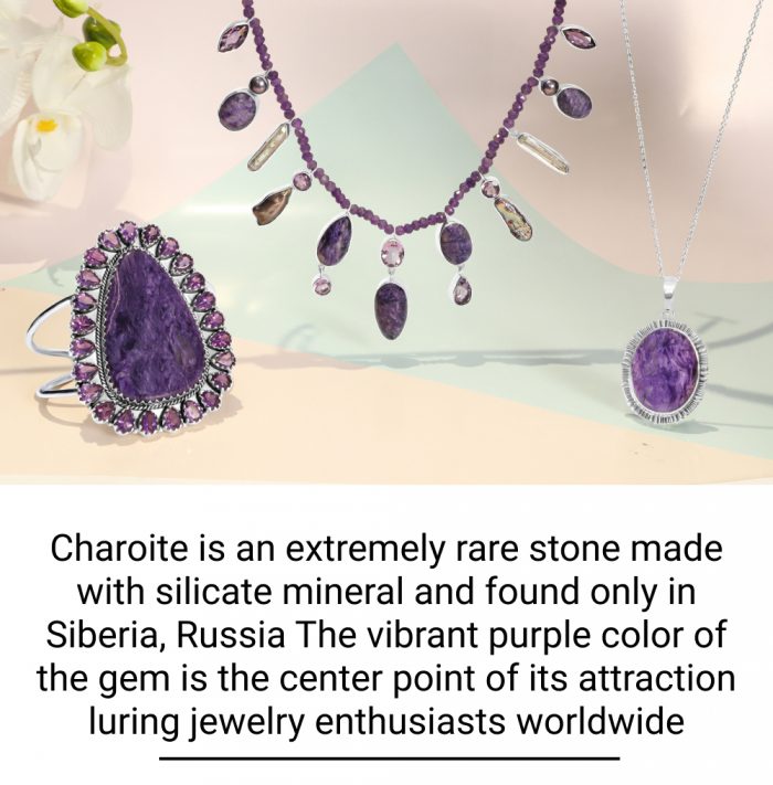 Dainty Silver Charoite Jewelry For Women