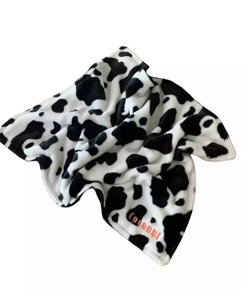 Cow Print Soft Blanket, Soft Minky Cow Print Blanket $17.95