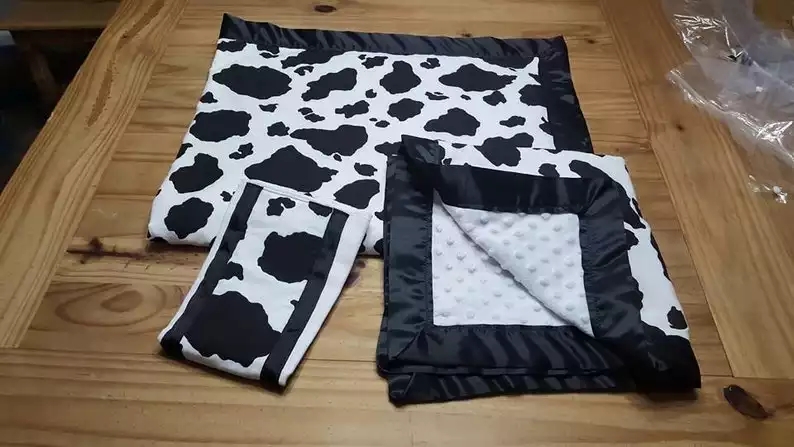 Cow Print Soft Blanket, Minky Cow Blanket $17.95