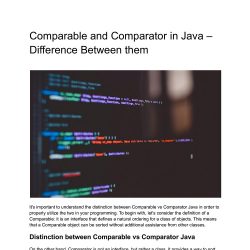 Comparable and Comparator in Java – Difference Between them