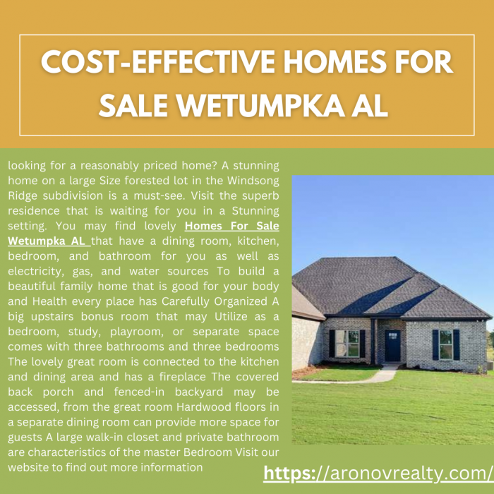 Cost-Effective Homes For Sale Wetumpka AL