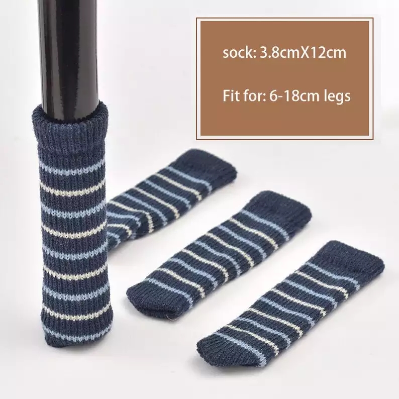 Chair Socks, Stripe Protectors Feet Pads, Set Of Four Chair Socks $7.95