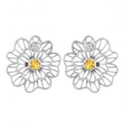 Buy Gorgeous Citrine Earring With Flower Design
