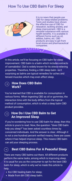 How To Use CBD Balm For Sleep