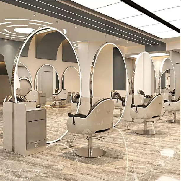 Beauty Hair Salon Furniture Equipment Mirror Station Styling Mirror Hairdresser Salon LED Statio ...