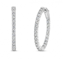 Buy Premium 14K Diamond Hoops Earrings