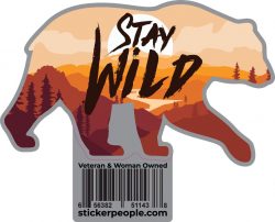 Sunset Bear Stay Wild Sticker- Sticker People
