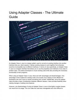 Using Adapter Classes – The Ultimate Guide