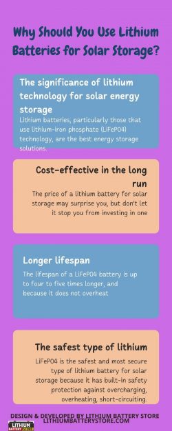 Why Should You Use Lithium Batteries for Solar Storage?