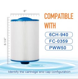 ZOTEE Spa Filter Cartridge Replacement for Filbur FC-0359, PWW50P3, 6Ch-940