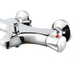 Double handle chrome thermostatic bath faucets