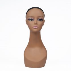 Tan Mannequin Head with Long Neck Displaying Wigs Accessories