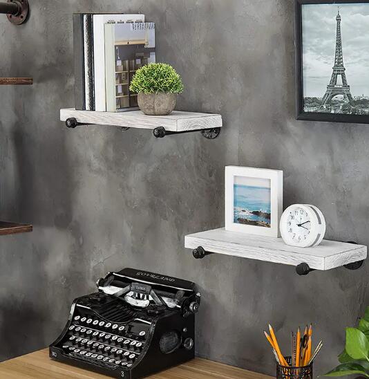 Simple word shelf wall shelf wooden partition pipe storage rack shelf wall hanging decorative wo ...