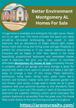 Better Environment Montgomery AL Homes For Sale