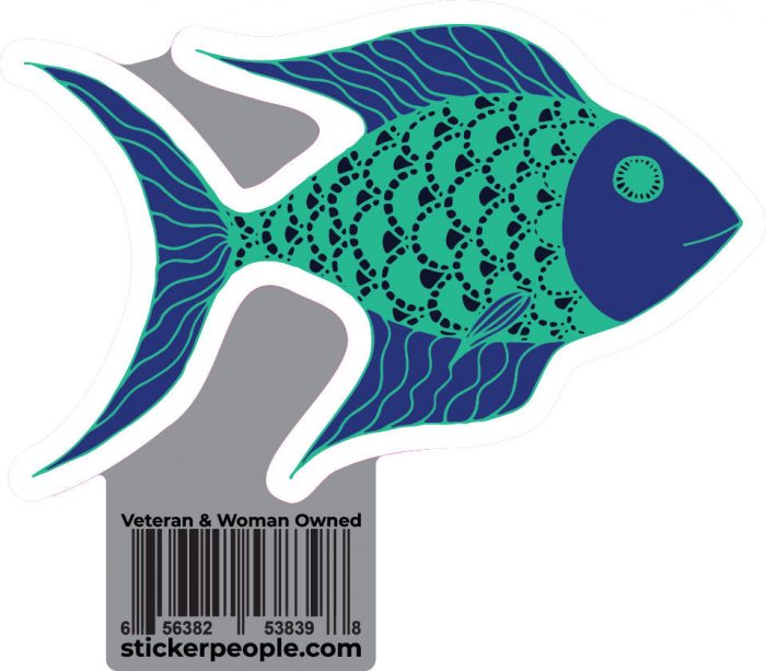 Buy Online Blue and Green Fish Sticker from Sticker People