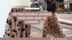 3D Posy Double-Layered Mesh Midi Skirt in Caramel – Chicwish Review