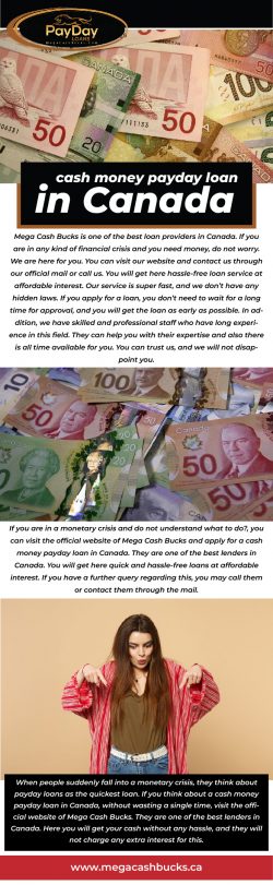 Listen! Mega Cash Bucks offer payday loans online in Canada!