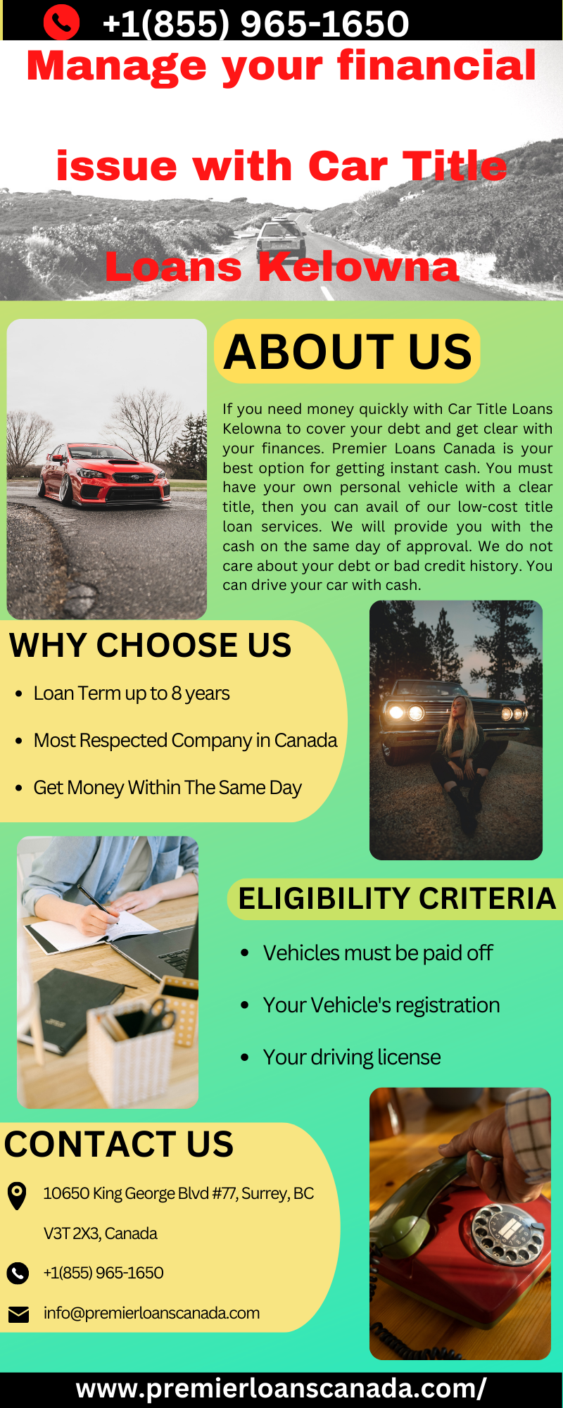 Manage your financial issue with Car Title Loans Kelowna at the same day of approval
