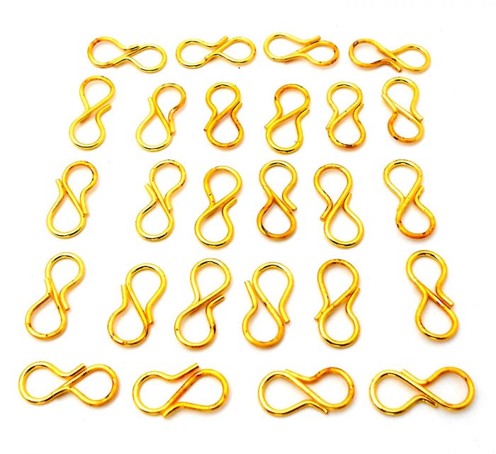 S Hooks For Jewellery Making – Golden plated S hooks Collection Online