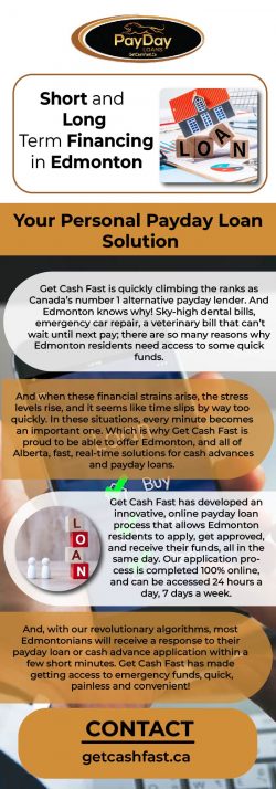 Get The Best Short And Long Term Financing In Edmonton – Get Cash Fast