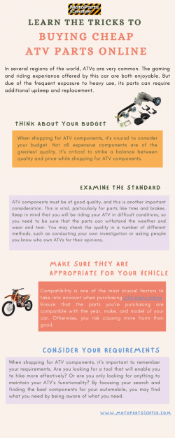 Ways To Improve Your Skills To Buying Cheap Atv Parts Online