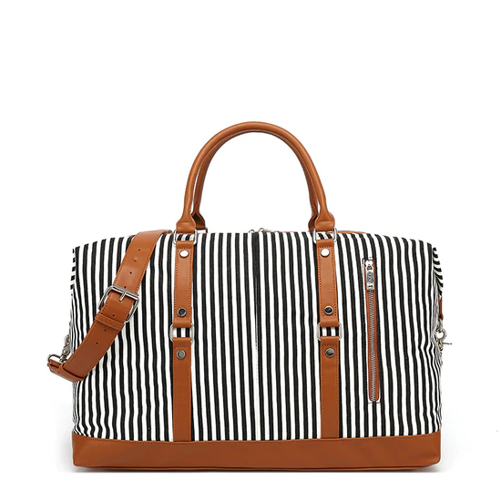 Striped Canvas Travel Bag